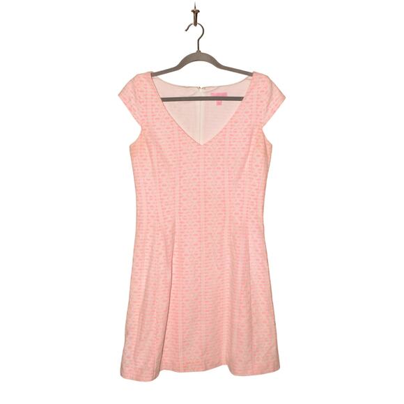 LILLY PULITZER $198 Brielle Fit and Flare‎ Mini Dress Pop Draper Lace Medium - Picture 1 of 5